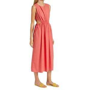 Rails Yvette Cut-Out Midi Dress Women's Size Small Coral Sleeveless NWT